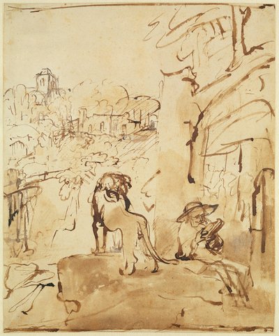 St. Jerome Reading in a Landscape by Rembrandt van Rijn
